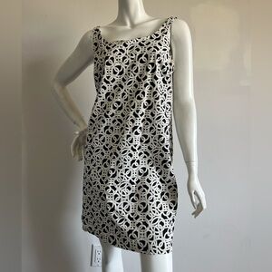 Black and White Patterned Women's Dress